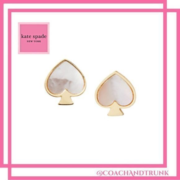 NWT KATE SPADE Signature Spade Mother of Pearl Inlay Gold Spade With KS Dust Bag - Picture 1 of 8